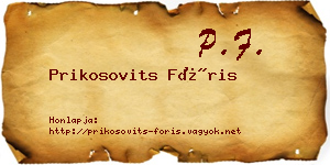 Prikosovits Fóris névjegykártya